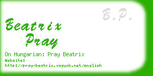 beatrix pray business card